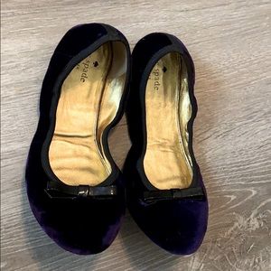Kate Spade purple velvet slippers